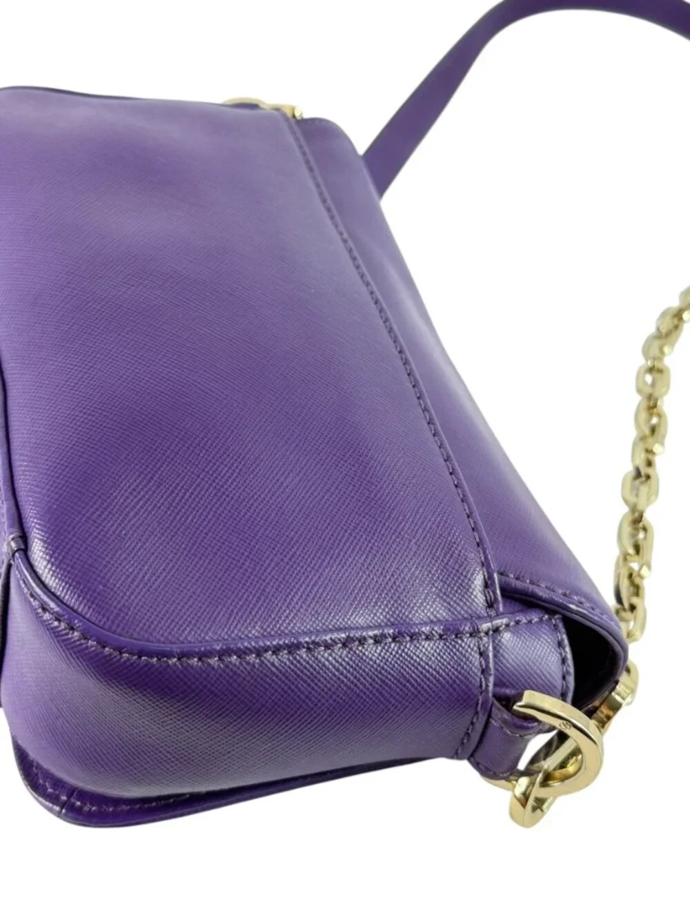 TORY BURCH Robinson Purple Saffiano Leather Crossbody Shoulder Bag